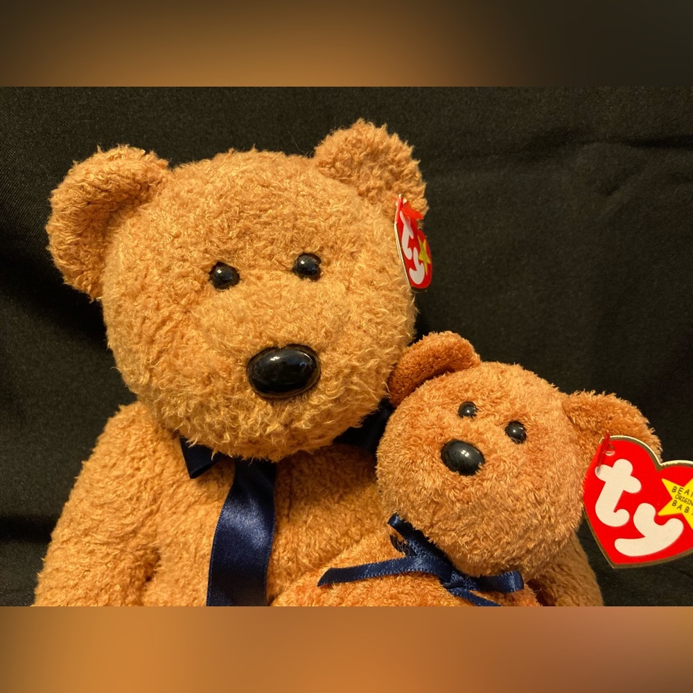 Ty “Fuzz” beanie baby and buddy